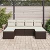 vidaXL Set di divani con cuscino 6 pcs Marrone polyrattan