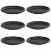 vidaXL Vassoio Rotondo per Fiori 6 pcs Nero &Oslash; 14 x 2 cm Plastica