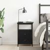vidaXL Comodino Rovere Nero 34x35,5x50 cm in Legno Multistrato