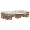 vidaXL Set Divano da Giardino 11 pcs Beige polyrattan