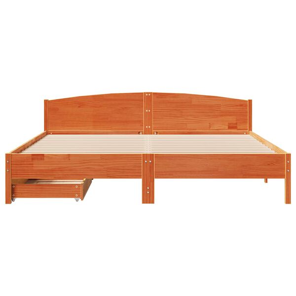 vidaXL Letto senza Materasso Marrone Cera 180x200 cm in Legno di Pino