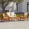 vidaXL Set Salotto da Giardino 4pz con Cuscini Legno Massello Acacia