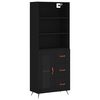 vidaXL Credenza Nera 69,5x34x180 cm in Legno Multistrato