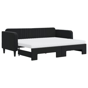 vidaXL Divano Letto Estraibile con Materassi Nero 80x200 cm Velluto