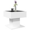 vidaXL Tavolino Salotto con LED Bianco 50x50x45 cm Legno Multistrato