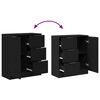 vidaXL Credenza Rovere Nero 60 x 30 x 70 cm Legno multistrato