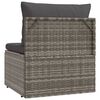 vidaXL Poltrona Centrale Giardino Cuscino Grigio 57x57x56cm Polyrattan