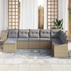 vidaXL Set Divano da Giardino 8 pcs Beige e Grigio Chiaro polyrattan