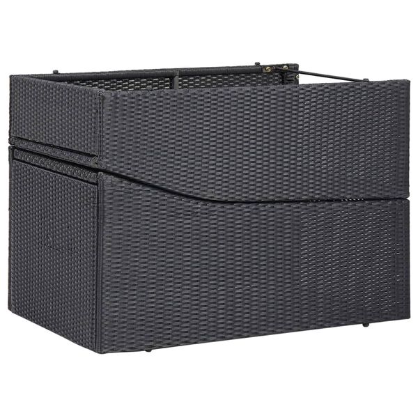 vidaXL Lettino Prendisole con Cuscino in Polyrattan Nero