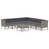 vidaXL Set Divani da Giardino 8 pz con Cuscini in Polyrattan Grigio