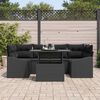 vidaXL Set Divano da Giardino con archiviazione 7 pcs Nero Poly Rattan