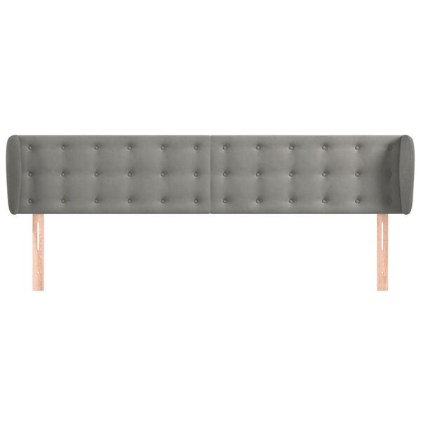 vidaXL Testiera ad Orecchio Grigio Chiaro 183x23x78/88 cm in Velluto