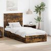 vidaXL Letto con Contenitore Rovere fum&eacute; 90 x 190 cm Legno multistrato
