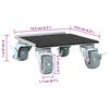 vidaXL Ruote per mobili 4 pz con sollevatore 13,5x13,5x6 cm Acciaio 1300 kg