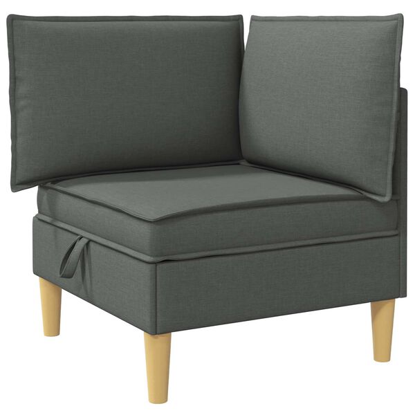 vidaXL Pouf contenitore Grigio scuro