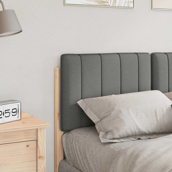 vidaXL Testiera imbottita Marrone e Grigio Chiaro 120 cm Pino massello