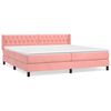 vidaXL Giroletto a Molle con Materasso Rosa 200x200 cm in Velluto