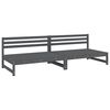 vidaXL Divani Centrali Giardino 2pz Grigi 120x80cm Massello Pino