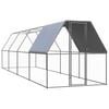 vidaXL Pollaio da Esterno 2x8x2 m in Acciaio Zincato