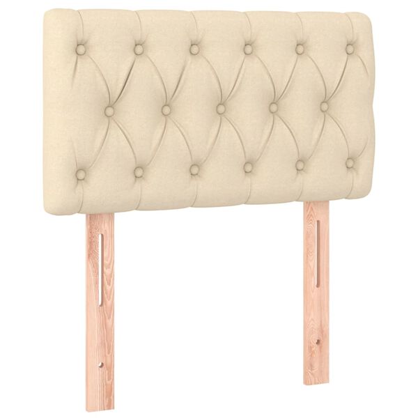 vidaXL Testiera Crema 80 x 7 x 78/88 cm in Tessuto