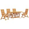 vidaXL Set da Pranzo per Giardino 5 pcs Marrone