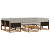 vidaXL Set di divani da esterno 7 pcs Naturale e Grigio Chiaro