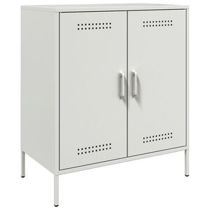 vidaXL Credenza Bianca 68x39x79 cm in Acciaio