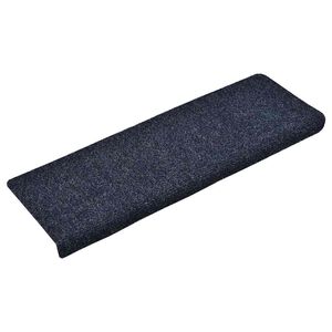 vidaXL Tappetini per scale autoadesivi 15 pz 65x21x4 cm blu bordo rettangolare