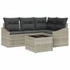 vidaXL Set Divano da Giardino 5 pz Grigio chiaro polyrattan