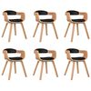 vidaXL Sedie da Pranzo 6 pz Nere in Legno Curvato e Similpelle