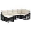 vidaXL Set Divano da Giardino 6 pz Nero polyrattan