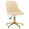 vidaXL Sedie da Pranzo Girevoli 2 pz Crema in Velluto