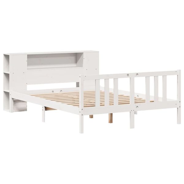vidaXL Letto Libreria senza Materasso Bianco 140x200 cm Legno di Pino