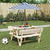 vidaXL Ombrellone da Giardino per Bambini con Palo in Legno &Oslash;120x140cm