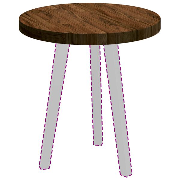 vidaXL Piano del tavolo Marrone Scuro &Oslash; 50 x 4 cm