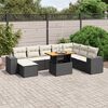 vidaXL Set Divani da Giardino 9 pz con Cuscini Nero in Polyrattan