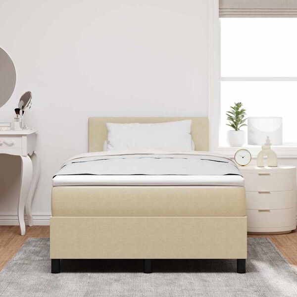 vidaXL Letto a molle con testiera Grigio chiaro e bianco 120 x 200 cm