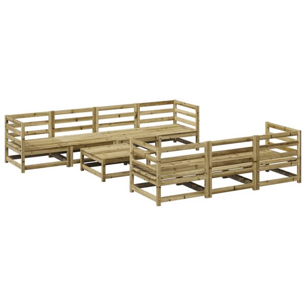 vidaXL Set Divani da Giardino 8 pz in Legno Impregnato di Pino