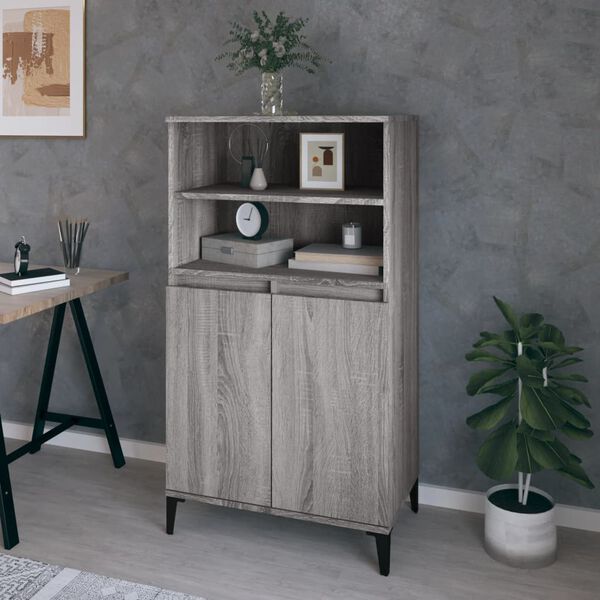 vidaXL Credenza Grigio Sonoma 60x36x110 cm in Legno Multistrato