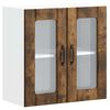 vidaXL Pensile da Cucina con Porta in Vetro Lucca Rovere Fumo