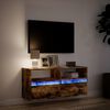 vidaXL Mobile TV a Parete con Luci LED Rovere Fumo 100x31x45 cm