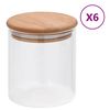 vidaXL Barattoli di Vetro con Coperchio in Bamb&ugrave; 6 pz 600 ml