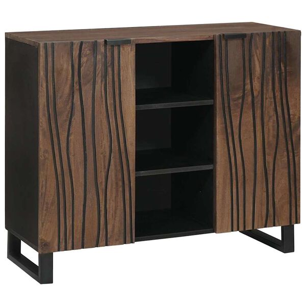 vidaXL Sideboard Marrone 90 x 33 x 75 cm legno massello di mango