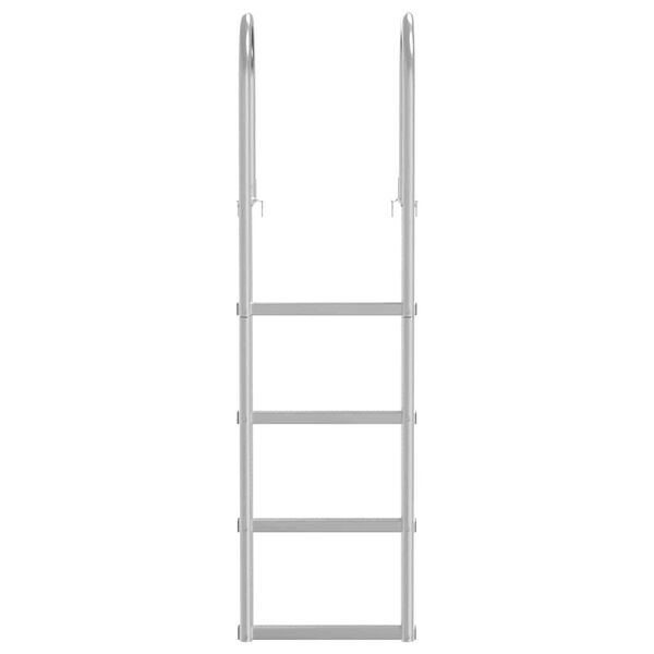 vidaXL Scala da Dock a 4 Gradini Argento 45 &times;11,5 &times;162 cm Alluminio