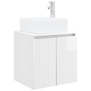vidaXL Mobile Lavabo da Parete Bianco Lucido 53 x 35 x 63 cm