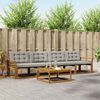 vidaXL Set di divani da esterno 5 pcs Grigio Naturale e Chiaro