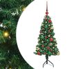 vidaXL Albero di Natale Artificiale Angolare con 150 LED Verde 120 cm