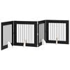 vidaXL Cancello per cani pieghevole con supporti 4 pz Rovere Nero