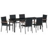 vidaXL Set da Pranzo per Giardino 7 pcs Nero