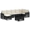 vidaXL Set Divano da Giardino 8 pz Nero e Bianco Crema polyrattan